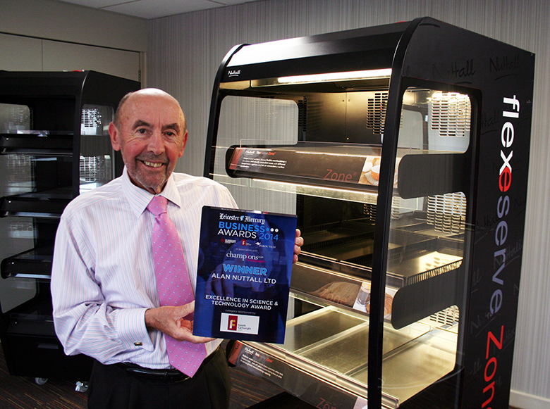 Alan Nuttall accepts an award for the revolutionary Flexeserve Zone