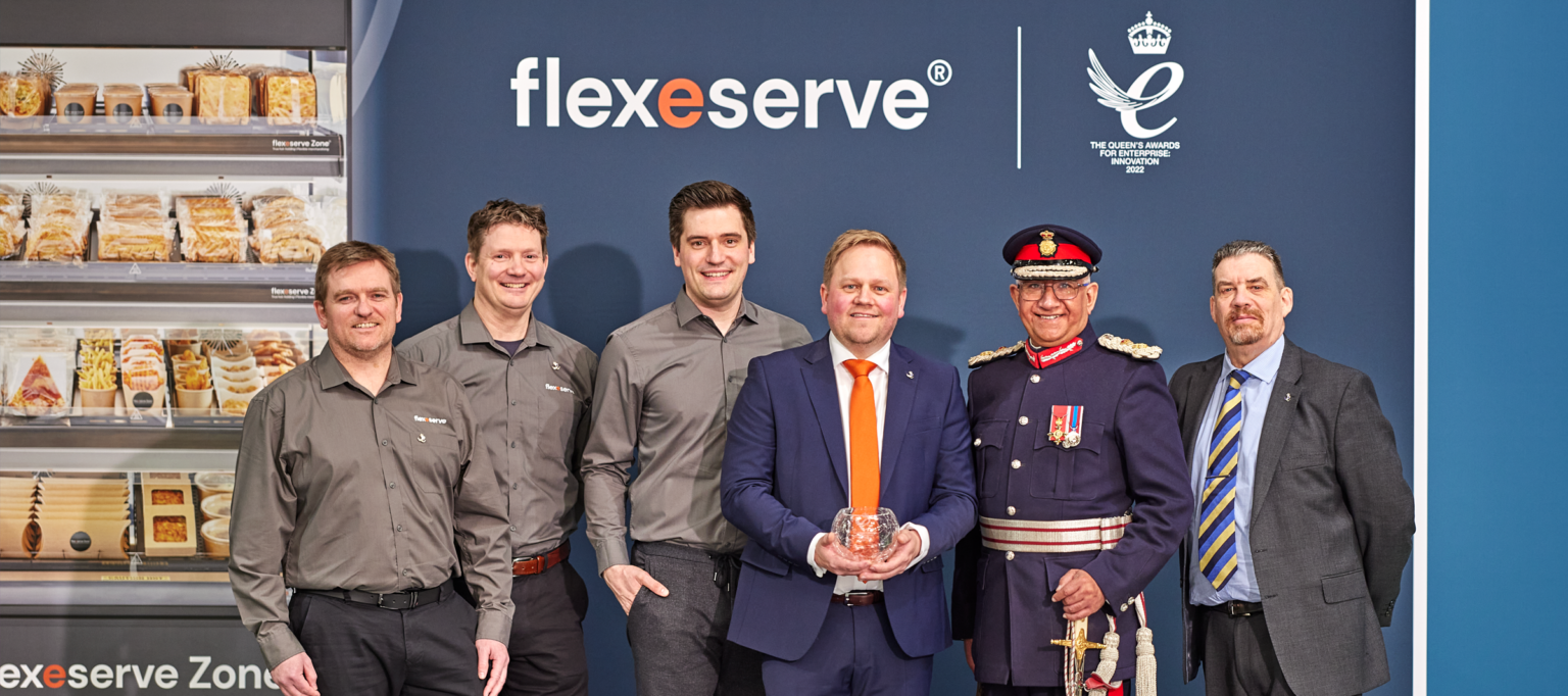 Jamie Joyce holds Flexeserve Zone's Queen's Award for Enterprise: Innovation 2022